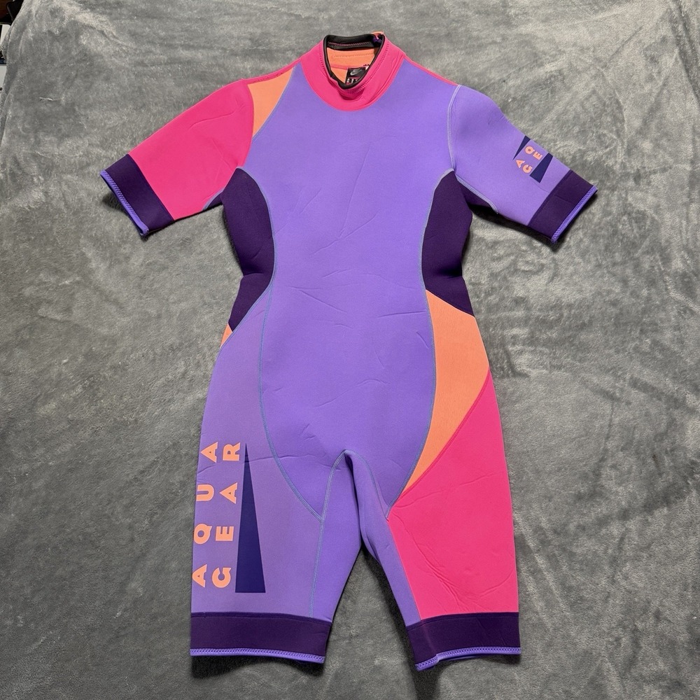 Vintage 90s Nike Aqua Gear Scuba Wet Suit Swim Pink Purple Orange Size Large